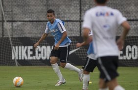 Durante o treino desta manh no CT Joaquim Grava, zona leste da cidade. O prximo jogo da equipe ser quarta-feira, dia 04/02, contra o Once Caldas/Colmbia, na Arena Corinthians, jogo de ida da Pr Libertadores de 2015