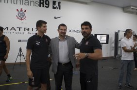Inauguracao do Laboratorio R9 apôs o treino desta manhã no CT Joaquim Grava, zona leste da cidade. O próximo jogo da equipe será quarta-feira, dia 04/02, contra o Once Caldas/Colômbia, na Arena Corinthians, jogo de ida da Pré Libertadores de 2015