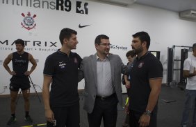 Inauguracao do Laboratorio R9 apôs o treino desta manhã no CT Joaquim Grava, zona leste da cidade. O próximo jogo da equipe será quarta-feira, dia 04/02, contra o Once Caldas/Colômbia, na Arena Corinthians, jogo de ida da Pré Libertadores de 2015