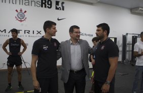 Inauguracao do Laboratorio R9 aps o treino desta manh no CT Joaquim Grava, zona leste da cidade. O prximo jogo da equipe ser quarta-feira, dia 04/02, contra o Once Caldas/Colmbia, na Arena Corinthians, jogo de ida da Pr Libertadores de 2015