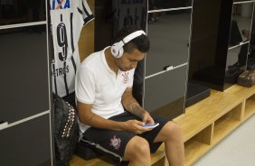 Nos vestirios antes do jogo realizado esta noite na Arena Corinthians entre Corinthians/Brasil x Once Caldas/Colmbia, jogo de ida vlido pela Pr Libertadores 2015