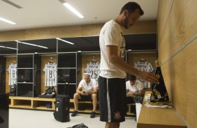 Nos vestirios antes do jogo realizado esta noite na Arena Corinthians entre Corinthians/Brasil x Once Caldas/Colmbia, jogo de ida vlido pela Pr Libertadores 2015