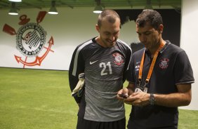 Nos vestirios antes do jogo realizado esta noite na Arena Corinthians entre Corinthians/Brasil x Once Caldas/Colmbia, jogo de ida vlido pela Pr Libertadores 2015