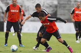 Durante o treino desta tarde no CT Joaquim Grava, zona leste da cidade. O prximo jogo da equipe domingo, dia 08/02, contra o Palmeiras, no Allianz Arena, jogo vlido pela 2 rodada do Campeonato Paulista de 2015