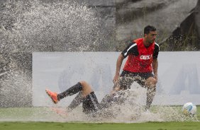 Durante o treino desta tarde no CT Joaquim Grava, zona leste da cidade. O prximo jogo da equipe domingo, dia 08/02, contra o Palmeiras, no Allianz Arena, jogo vlido pela 2 rodada do Campeonato Paulista de 2015