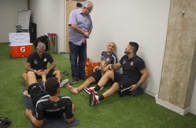 Nos vestiários antes do jogo realizado esta tarde na Allianz Arena entre Palmeiras x Corinthians, jogo válido pela 3ª rodada do Campeonato Paulista de 2015