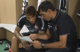 Nos vestiários antes do jogo realizado esta tarde na Allianz Arena entre Palmeiras x Corinthians, jogo válido pela 3ª rodada do Campeonato Paulista de 2015
