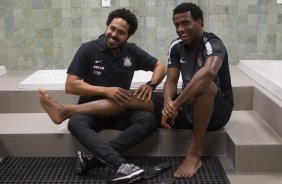 Nos vestiários antes do jogo realizado esta tarde na Allianz Arena entre Palmeiras x Corinthians, jogo válido pela 3ª rodada do Campeonato Paulista de 2015