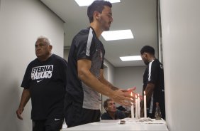 Nos vestiários antes do jogo realizado esta tarde na Allianz Arena entre Palmeiras x Corinthians, jogo válido pela 3ª rodada do Campeonato Paulista de 2015