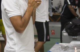 Nos vestiários antes do jogo realizado esta tarde na Allianz Arena entre Palmeiras x Corinthians, jogo válido pela 3ª rodada do Campeonato Paulista de 2015
