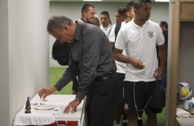 Nos vestiários antes do jogo realizado esta tarde na Allianz Arena entre Palmeiras x Corinthians, jogo válido pela 3ª rodada do Campeonato Paulista de 2015