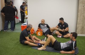 Nos vestiários antes do jogo realizado esta tarde na Allianz Arena entre Palmeiras x Corinthians, jogo válido pela 3ª rodada do Campeonato Paulista de 2015