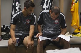 Nos vestiários antes do jogo realizado esta tarde na Allianz Arena entre Palmeiras x Corinthians, jogo válido pela 3ª rodada do Campeonato Paulista de 2015