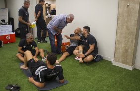 Nos vestiários antes do jogo realizado esta tarde na Allianz Arena entre Palmeiras x Corinthians, jogo válido pela 3ª rodada do Campeonato Paulista de 2015