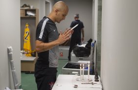 Nos vestiários antes do jogo realizado esta tarde na Allianz Arena entre Palmeiras x Corinthians, jogo válido pela 3ª rodada do Campeonato Paulista de 2015