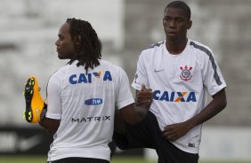 Durante o treino desta tarde no CT Joaquim Grava, zona leste da cidade. O próximo jogo do time será sábado dia 14/02 contra o Botafogo/RP, na Arena Corinthians, válido pela 4ª rodada do Campeonato Paulista de 2015