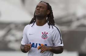 Durante o treino desta tarde no CT Joaquim Grava, zona leste da cidade. O próximo jogo do time será sábado dia 14/02 contra o Botafogo/RP, na Arena Corinthians, válido pela 4ª rodada do Campeonato Paulista de 2015
