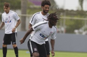 Durante o treino desta tarde no CT Joaquim Grava, zona leste da cidade. O próximo jogo do time será sábado dia 14/02 contra o Botafogo/RP, na Arena Corinthians, válido pela 4ª rodada do Campeonato Paulista de 2015