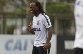 Durante o treino desta tarde no CT Joaquim Grava, zona leste da cidade. O próximo jogo do time será sábado dia 14/02 contra o Botafogo/RP, na Arena Corinthians, válido pela 4ª rodada do Campeonato Paulista de 2015