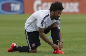 Durante o treino desta tarde no CT Joaquim Grava, zona leste da cidade. O próximo jogo do time será sábado dia 14/02 contra o Botafogo/RP, na Arena Corinthians, válido pela 4ª rodada do Campeonato Paulista de 2015