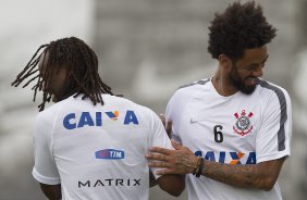 Durante o treino desta tarde no CT Joaquim Grava, zona leste da cidade. O próximo jogo do time será sábado dia 14/02 contra o Botafogo/RP, na Arena Corinthians, válido pela 4ª rodada do Campeonato Paulista de 2015