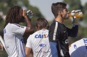 Durante o treino desta manh no CT Joaquim Grava, localizado no Parque Ecolgico do Tiete, zona leste da cidade. O prximo jogo ser sbado dia 14/02 contra o Botafogo/RP, na Arena Corinthians, vlido pela 4 rodada do Campeonato Paulista de 2015