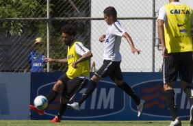 Durante o treino desta manh no CT Joaquim Grava, localizado no Parque Ecolgico do Tiete, zona leste da cidade. O prximo jogo ser sbado dia 14/02 contra o Botafogo/RP, na Arena Corinthians, vlido pela 4 rodada do Campeonato Paulista de 2015