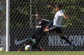 Durante o treino desta manh no CT Joaquim Grava, localizado no Parque Ecolgico do Tiete, zona leste da cidade. O prximo jogo ser sbado dia 14/02 contra o Botafogo/RP, na Arena Corinthians, vlido pela 4 rodada do Campeonato Paulista de 2015