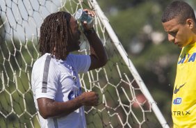 Durante o treino desta manh no CT Joaquim Grava, localizado no Parque Ecolgico do Tiete, zona leste da cidade. O prximo jogo ser sbado dia 14/02 contra o Botafogo/RP, na Arena Corinthians, vlido pela 4 rodada do Campeonato Paulista de 2015