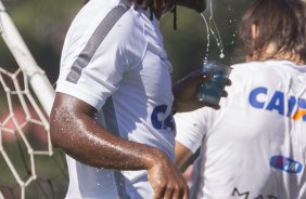 Durante o treino desta manh no CT Joaquim Grava, localizado no Parque Ecolgico do Tiete, zona leste da cidade. O prximo jogo ser sbado dia 14/02 contra o Botafogo/RP, na Arena Corinthians, vlido pela 4 rodada do Campeonato Paulista de 2015