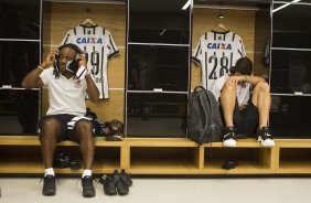 Nos vestirios antes do jogo realizado esta tarde na Arena Corinthians entre Corinthians x Botafogo/RP, jogo vlido pela 5 rodada do Campeonato Paulista de 2015