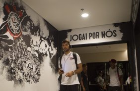 Nos vestiários antes do jogo realizado esta tarde na Arena Corinthians entre Corinthians x Botafogo/RP, jogo válido pela 5ª rodada do Campeonato Paulista de 2015