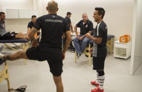 Nos vestirios antes do jogo realizado esta tarde na Arena Corinthians entre Corinthians x Botafogo/RP, jogo vlido pela 5 rodada do Campeonato Paulista de 2015