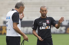 Durante o treino desta tarde na Arena Corinthians, zona leste da cidade. O prximo jogo ser amanh, quarta-feira, dia 18/02 contra o So Paulo, na Arena Corinthians, jogo de ida da fase classificatoria da Copa Libertadores da Amrica 2015