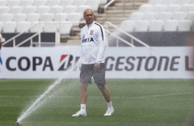 Durante o treino desta tarde na Arena Corinthians, zona leste da cidade. O próximo jogo será amanhã, quarta-feira, dia 18/02 contra o São Paulo, na Arena Corinthians, jogo de ida da fase classificatoria da Copa Libertadores da América 2015