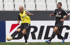 Durante o treino desta tarde na Arena Corinthians, zona leste da cidade. O prximo jogo ser amanh, quarta-feira, dia 18/02 contra o So Paulo, na Arena Corinthians, jogo de ida da fase classificatoria da Copa Libertadores da Amrica 2015