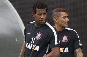 Durante o treino desta tarde na Arena Corinthians, zona leste da cidade. O próximo jogo será amanhã, quarta-feira, dia 18/02 contra o São Paulo, na Arena Corinthians, jogo de ida da fase classificatoria da Copa Libertadores da América 2015