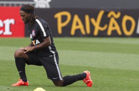 Durante o treino desta tarde na Arena Corinthians, zona leste da cidade. O próximo jogo será amanhã, quarta-feira, dia 18/02 contra o São Paulo, na Arena Corinthians, jogo de ida da fase classificatoria da Copa Libertadores da América 2015