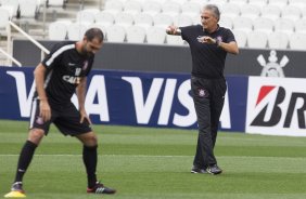 Durante o treino desta tarde na Arena Corinthians, zona leste da cidade. O próximo jogo será amanhã, quarta-feira, dia 18/02 contra o São Paulo, na Arena Corinthians, jogo de ida da fase classificatoria da Copa Libertadores da América 2015
