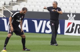 Durante o treino desta tarde na Arena Corinthians, zona leste da cidade. O prximo jogo ser amanh, quarta-feira, dia 18/02 contra o So Paulo, na Arena Corinthians, jogo de ida da fase classificatoria da Copa Libertadores da Amrica 2015