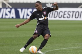 Durante o treino desta tarde na Arena Corinthians, zona leste da cidade. O próximo jogo será amanhã, quarta-feira, dia 18/02 contra o São Paulo, na Arena Corinthians, jogo de ida da fase classificatoria da Copa Libertadores da América 2015