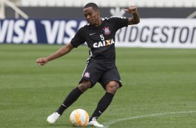 Durante o treino desta tarde na Arena Corinthians, zona leste da cidade. O prximo jogo ser amanh, quarta-feira, dia 18/02 contra o So Paulo, na Arena Corinthians, jogo de ida da fase classificatoria da Copa Libertadores da Amrica 2015