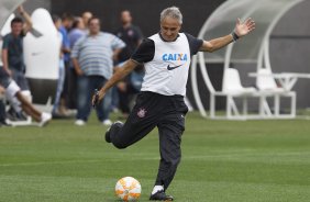 Durante o treino desta tarde na Arena Corinthians, zona leste da cidade. O próximo jogo será amanhã, quarta-feira, dia 18/02 contra o São Paulo, na Arena Corinthians, jogo de ida da fase classificatoria da Copa Libertadores da América 2015