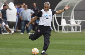 Durante o treino desta tarde na Arena Corinthians, zona leste da cidade. O prximo jogo ser amanh, quarta-feira, dia 18/02 contra o So Paulo, na Arena Corinthians, jogo de ida da fase classificatoria da Copa Libertadores da Amrica 2015