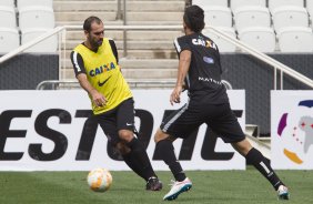 Durante o treino desta tarde na Arena Corinthians, zona leste da cidade. O próximo jogo será amanhã, quarta-feira, dia 18/02 contra o São Paulo, na Arena Corinthians, jogo de ida da fase classificatoria da Copa Libertadores da América 2015