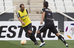 Durante o treino desta tarde na Arena Corinthians, zona leste da cidade. O prximo jogo ser amanh, quarta-feira, dia 18/02 contra o So Paulo, na Arena Corinthians, jogo de ida da fase classificatoria da Copa Libertadores da Amrica 2015