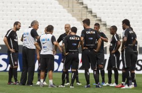 Durante o treino desta tarde na Arena Corinthians, zona leste da cidade. O próximo jogo será amanhã, quarta-feira, dia 18/02 contra o São Paulo, na Arena Corinthians, jogo de ida da fase classificatoria da Copa Libertadores da América 2015