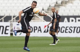 Durante o treino desta tarde na Arena Corinthians, zona leste da cidade. O prximo jogo ser amanh, quarta-feira, dia 18/02 contra o So Paulo, na Arena Corinthians, jogo de ida da fase classificatoria da Copa Libertadores da Amrica 2015