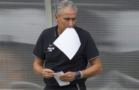 Durante o treino desta tarde na Arena Corinthians, zona leste da cidade. O próximo jogo será amanhã, quarta-feira, dia 18/02 contra o São Paulo, na Arena Corinthians, jogo de ida da fase classificatoria da Copa Libertadores da América 2015