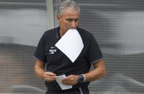 Durante o treino desta tarde na Arena Corinthians, zona leste da cidade. O prximo jogo ser amanh, quarta-feira, dia 18/02 contra o So Paulo, na Arena Corinthians, jogo de ida da fase classificatoria da Copa Libertadores da Amrica 2015